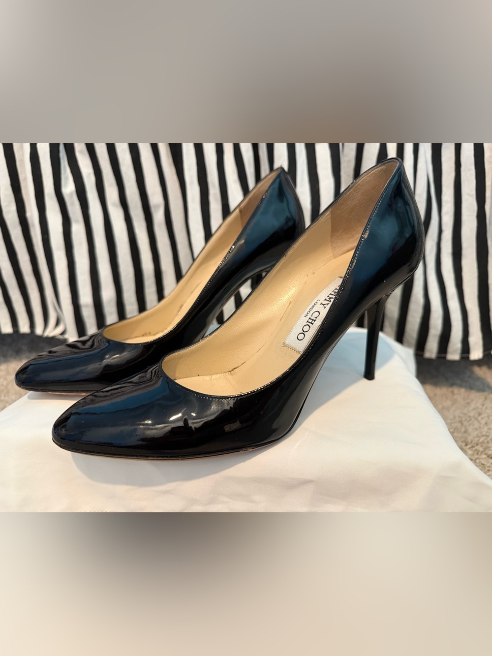 Jimmy Choo Round Toe Patent Leather Pump
